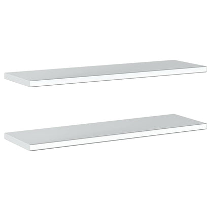 Wall Shelves 2 pcs 100x30 cm Silver Stainless Steel