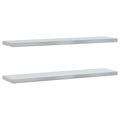 Wall Shelves 2 pcs 100x23.5x3 cm Silver Stainless Steel