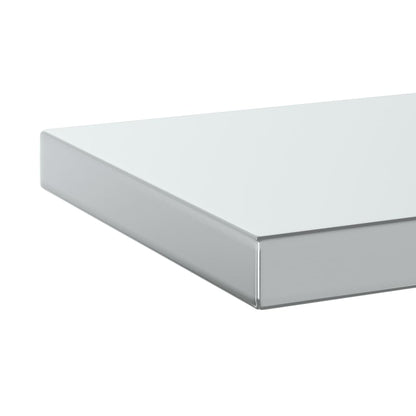 Wall Shelves 2 pcs 100x23.5x3 cm Silver Stainless Steel