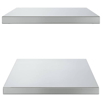Wall Shelves 2 pcs 75x40 cm Silver Stainless Steel