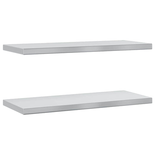 Wall Shelves 2 pcs 75x30 cm Silver Stainless Steel