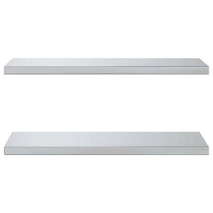 Wall Shelves 2 pcs 75x30 cm Silver Stainless Steel