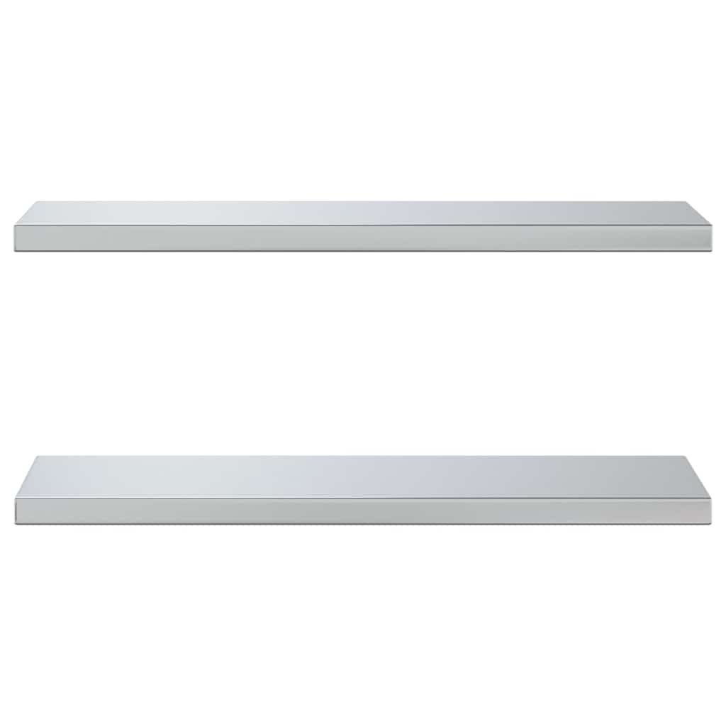 Wall Shelves 2 pcs 75x23.5 cm Silver Stainless Steel