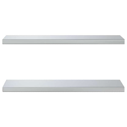 Wall Shelves 2 pcs 75x23.5 cm Silver Stainless Steel