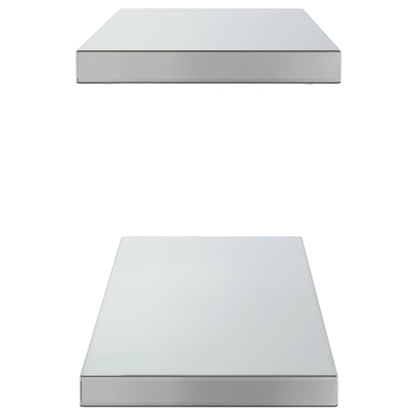 Wall Shelves 2 pcs 75x23.5 cm Silver Stainless Steel
