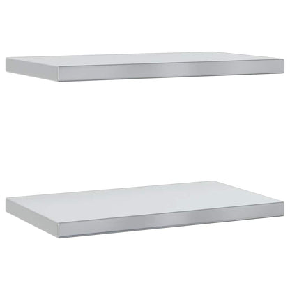 Wall Shelves 2 pcs 50x30 cm Silver Stainless Steel