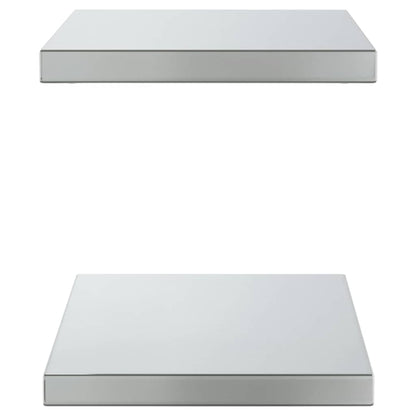 Wall Shelves 2 pcs 50x30 cm Silver Stainless Steel
