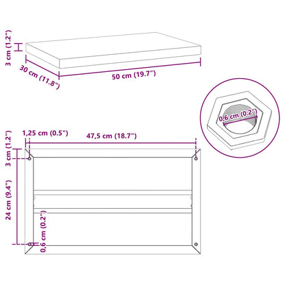 Wall Shelves 2 pcs 50x30 cm Silver Stainless Steel