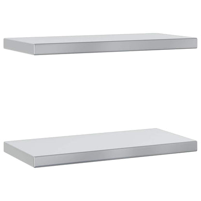Wall Shelves 2 pcs 50x23.5 cm Silver Stainless Steel
