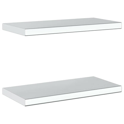 Wall Shelves 2 pcs 50x23.5 cm Silver Stainless Steel