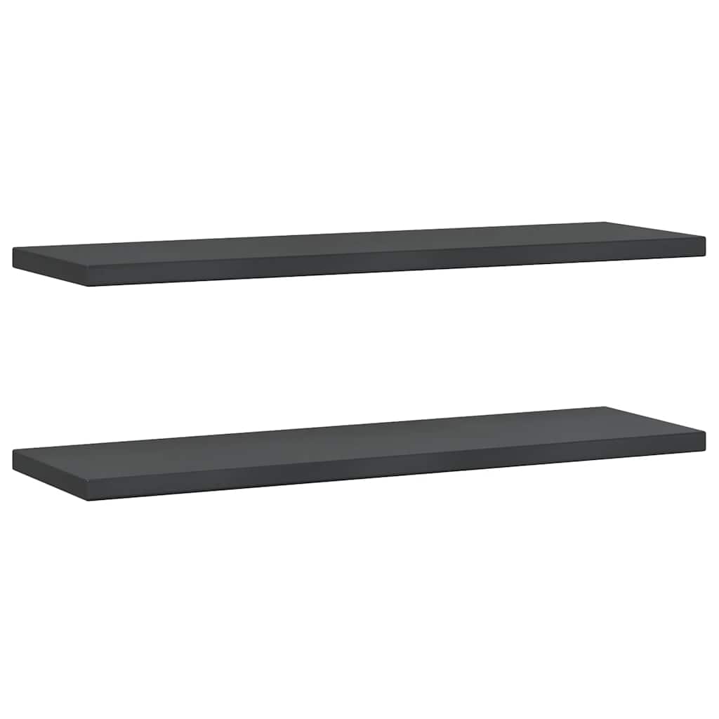 Wall Shelves 2 pcs 100x30 cm Black Stainless Steel