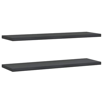 Wall Shelves 2 pcs 100x30 cm Black Stainless Steel