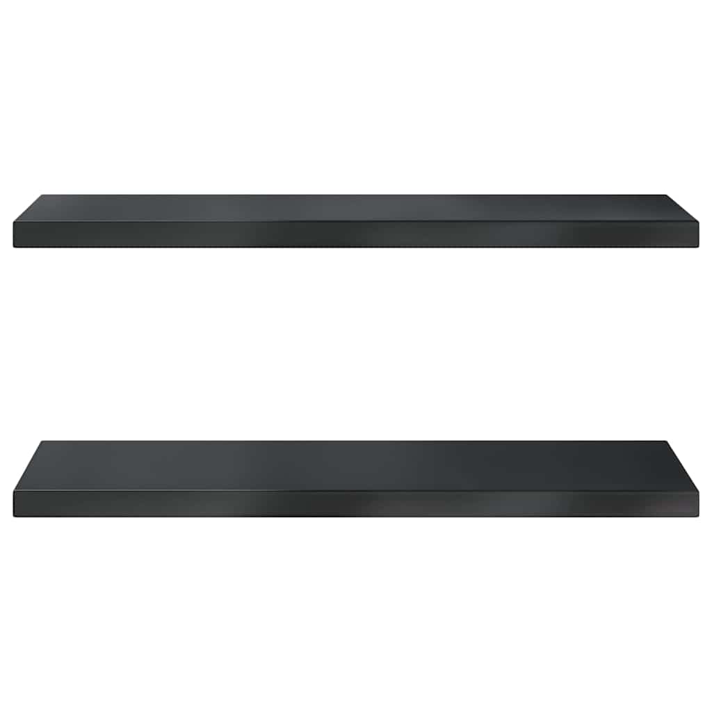 Wall Shelves 2 pcs 100x30 cm Black Stainless Steel