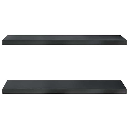 Wall Shelves 2 pcs 100x30 cm Black Stainless Steel