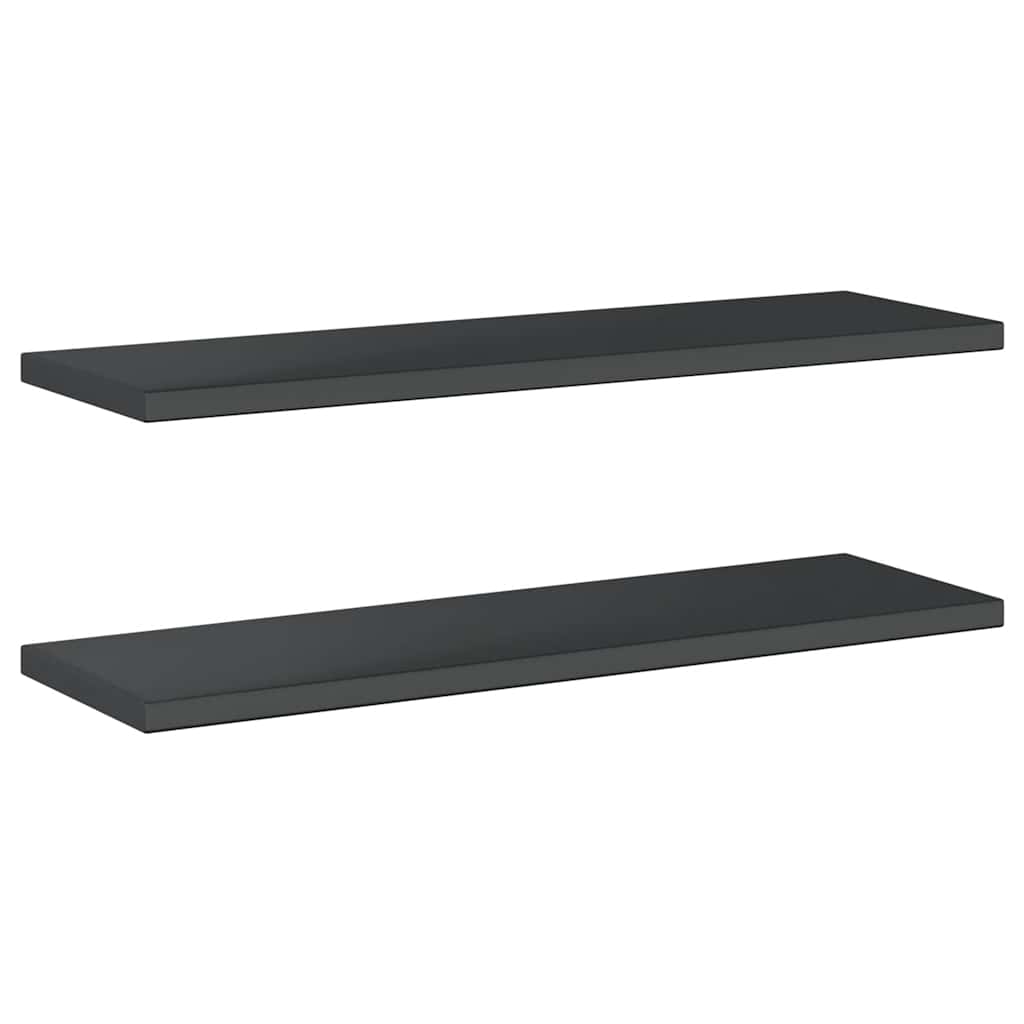 Wall Shelves 2 pcs 100x30 cm Black Stainless Steel