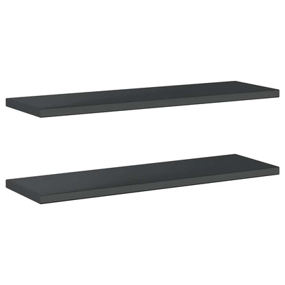 Wall Shelves 2 pcs 100x30 cm Black Stainless Steel