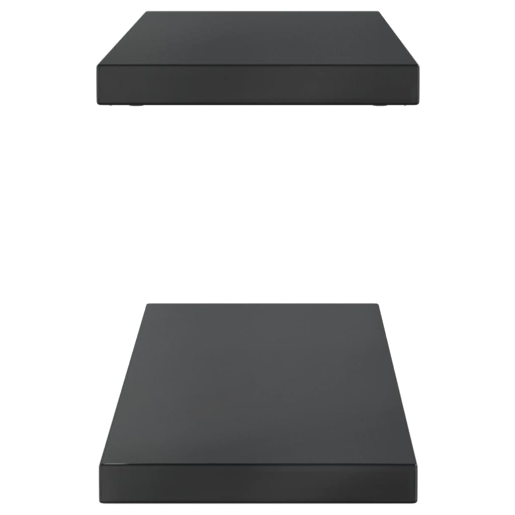 Wall Shelves 2 pcs 100x23.5x3 cm Black Stainless Steel