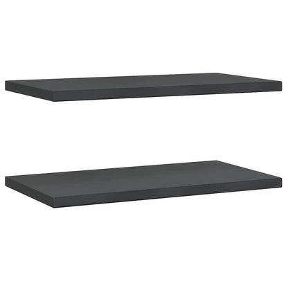 Wall Shelves 2 pcs 75x40 cm Black Stainless Steel