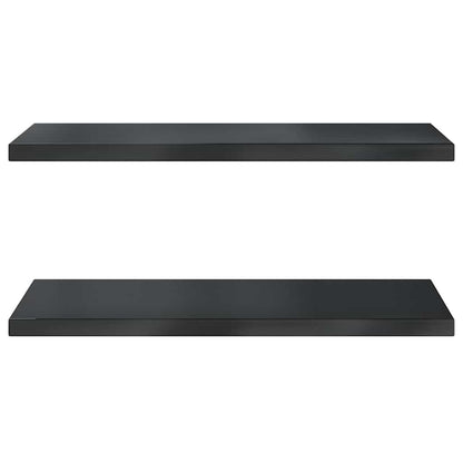 Wall Shelves 2 pcs 75x40 cm Black Stainless Steel