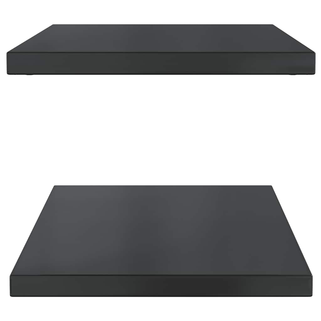 Wall Shelves 2 pcs 75x40 cm Black Stainless Steel
