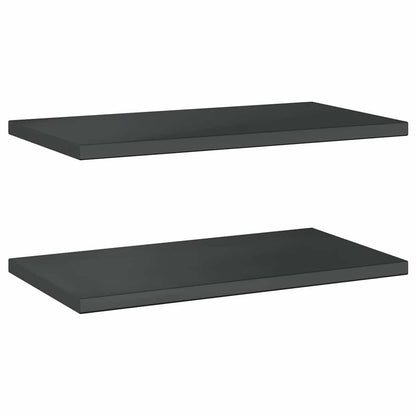 Wall Shelves 2 pcs 75x40 cm Black Stainless Steel