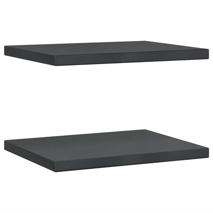 Wall Shelves 2 pcs 50x40 cm Black Stainless Steel