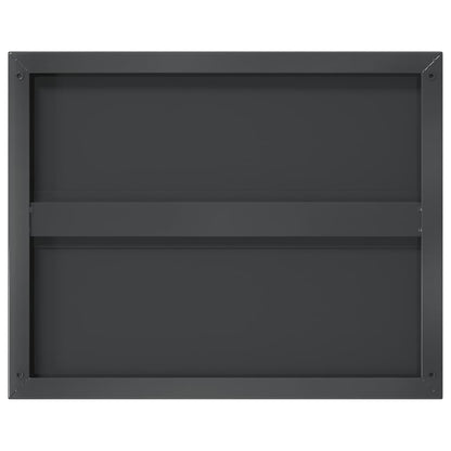 Wall Shelves 2 pcs 50x40 cm Black Stainless Steel