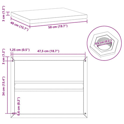 Wall Shelves 2 pcs 50x40 cm Black Stainless Steel