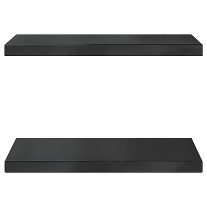 Wall Shelves 2 pcs 50x30 cm Black Stainless Steel