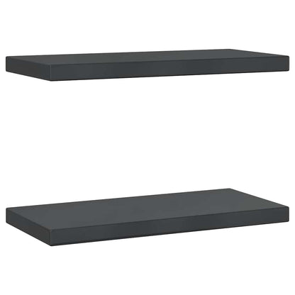 Wall Shelves 2 pcs 50x23.5 cm Black Stainless Steel