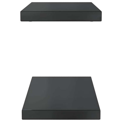 Wall Shelves 2 pcs 50x23.5 cm Black Stainless Steel