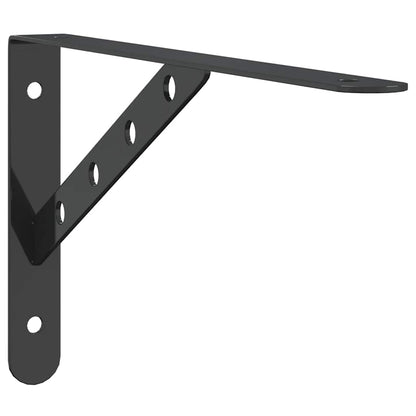 Shelf Brackets 4 pcs 30x2.5x15.5 cm Black Stainless Steel