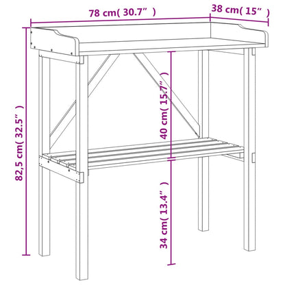 Plant Table with Shelf 78x38x82.5 cm Solid Wood Fir