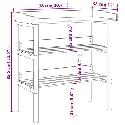 Plant Table with Shelves 78x38x82.5 cm Solid Wood Fir