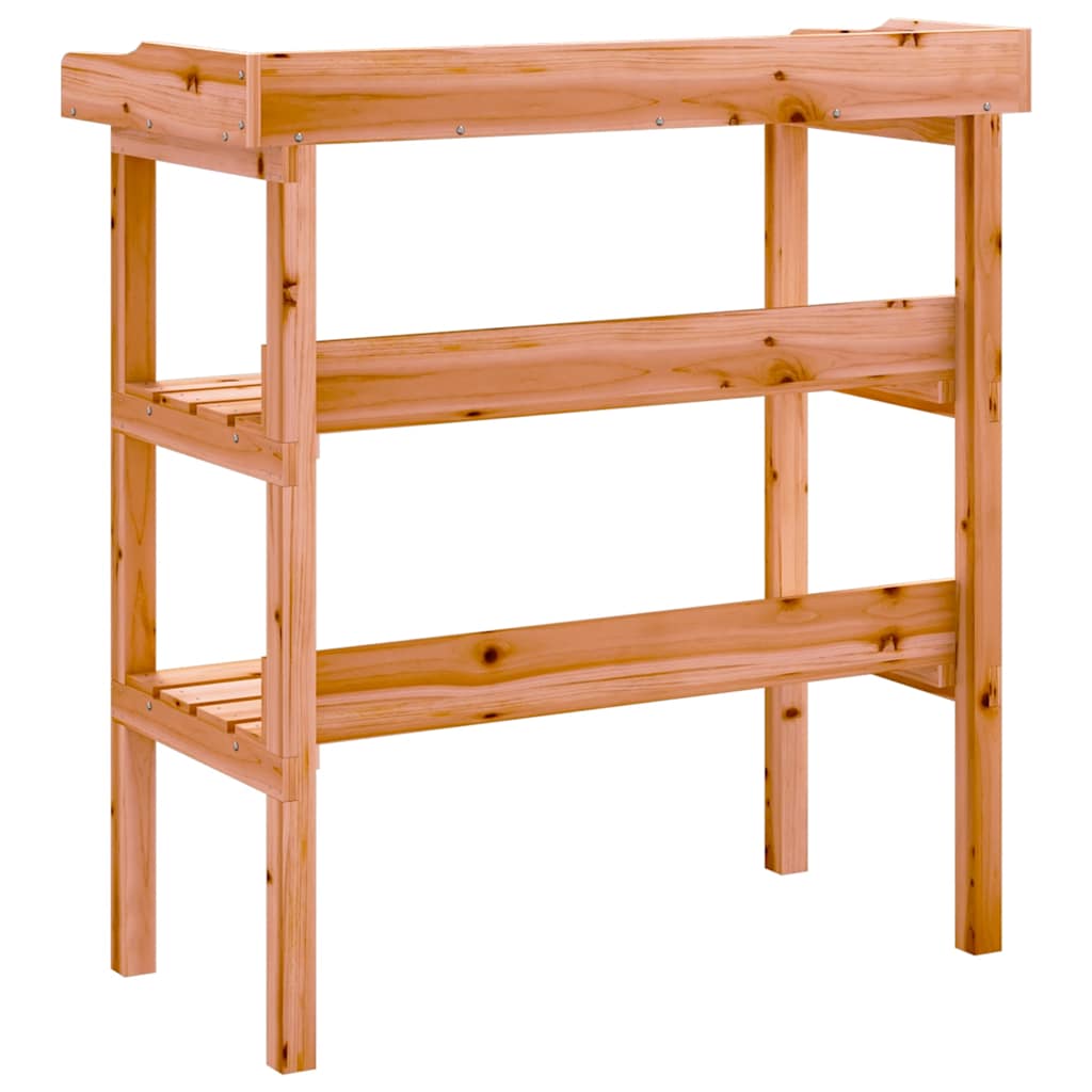 Plant Table with Shelves Brown 78x38x82.5 cm Solid Wood Fir