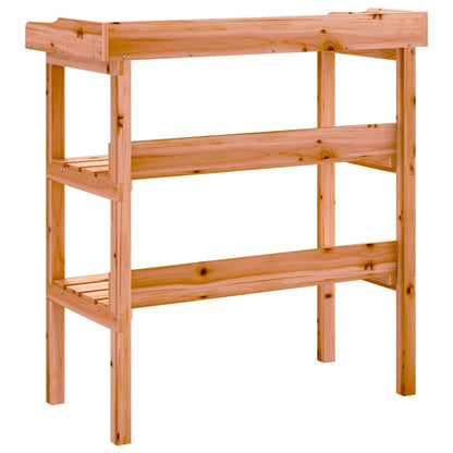 Plant Table with Shelves Brown 78x38x82.5 cm Solid Wood Fir