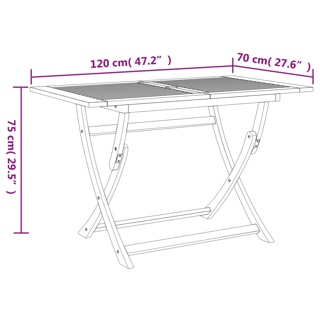 5 Piece Garden Dining Set Solid Wood Acacia