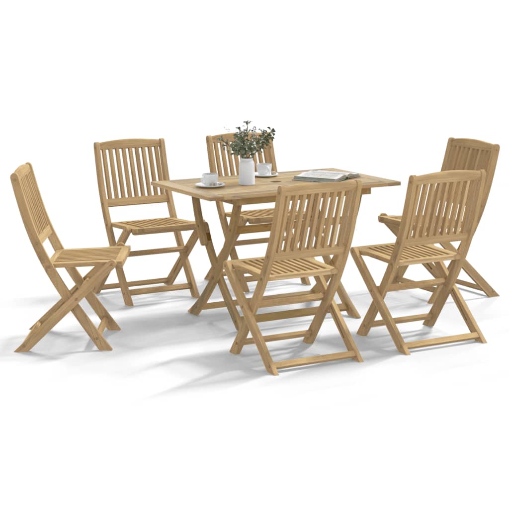 7 Piece Garden Dining Set Solid Wood Acacia