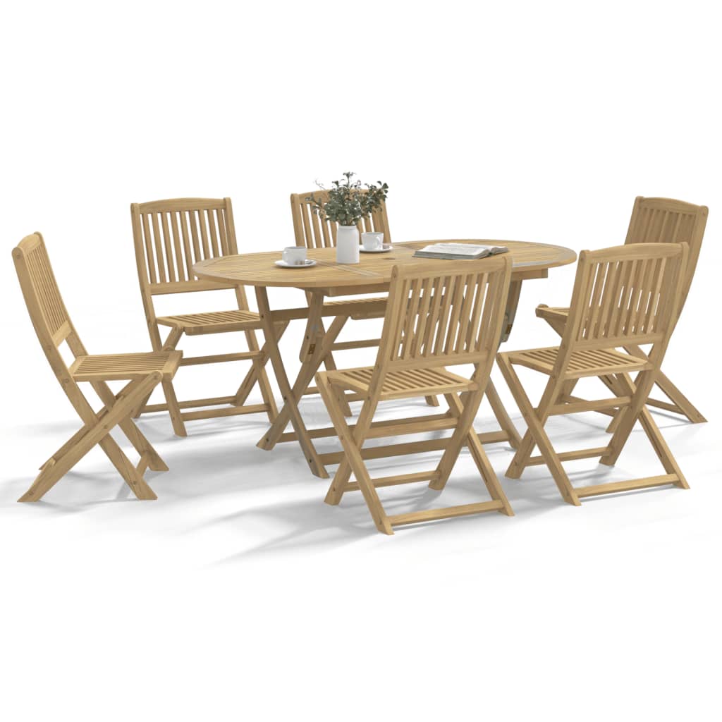 7 Piece Garden Dining Set Solid Wood Acacia