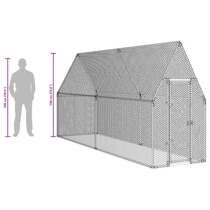 Chicken Cage Silver 400x100x190 cm Galvanised Steel