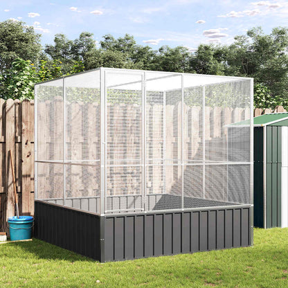 Aviary Silver Galvanized steel Large Locks Aviary Rectangular