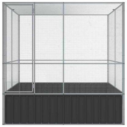 Aviary Silver Galvanized steel Large Locks Aviary Rectangular