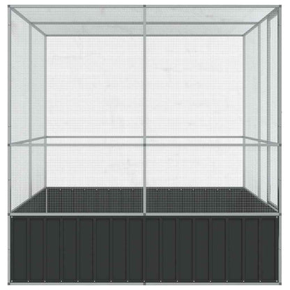 Aviary Silver Galvanized steel Large Locks Aviary Rectangular