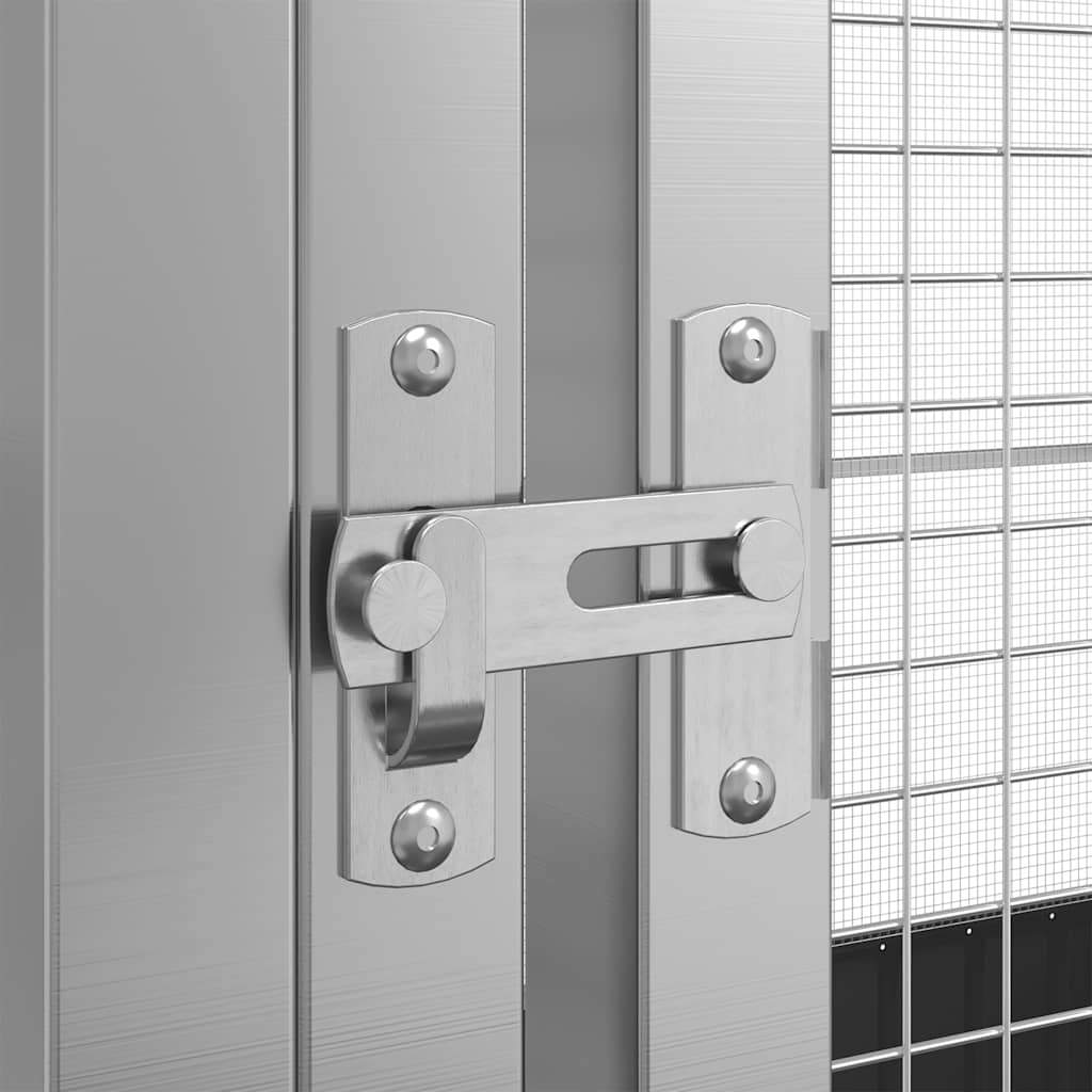 Aviary Silver Galvanized steel Large Locks Aviary Rectangular