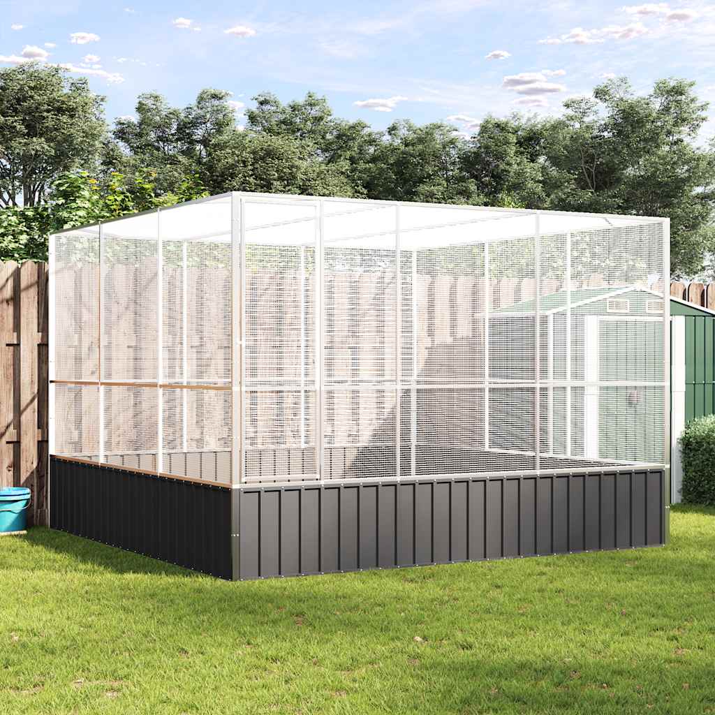 Aviary Silver and Anthracite Galvanized steel, steel Large Locks