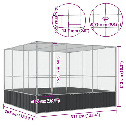 Aviary Silver and Anthracite Galvanized steel, steel Large Locks