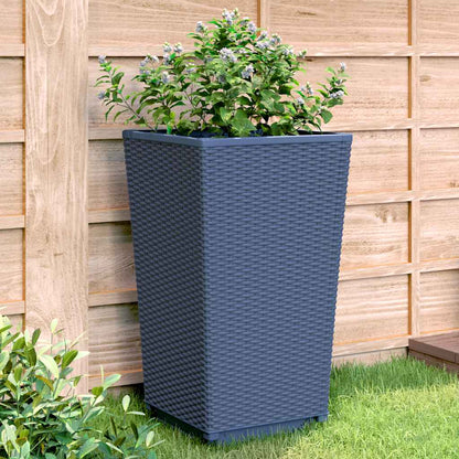 Garden Planters 2 pcs Blue Grey 32.5x32.5x57 cm PP