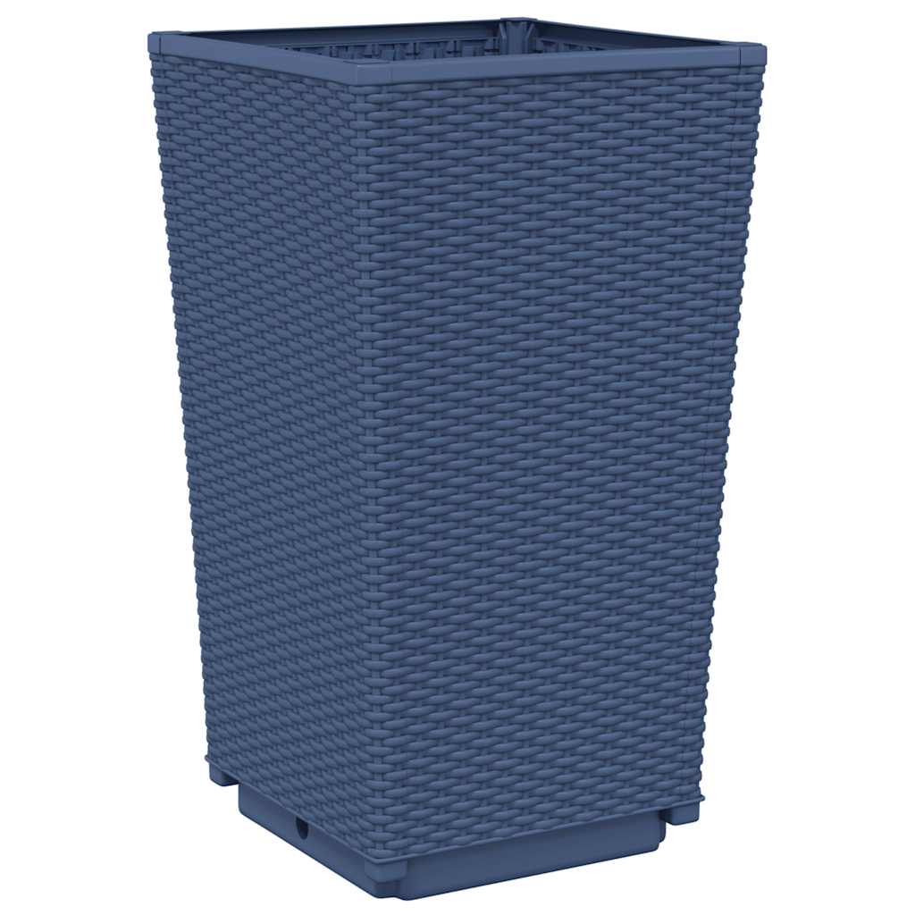 Garden Planters 4 pcs Blue Grey 32.5x32.5x57 cm PP