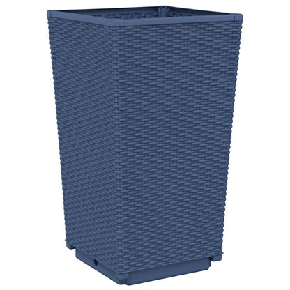 Garden Planters 4 pcs Blue Grey 32.5x32.5x57 cm PP