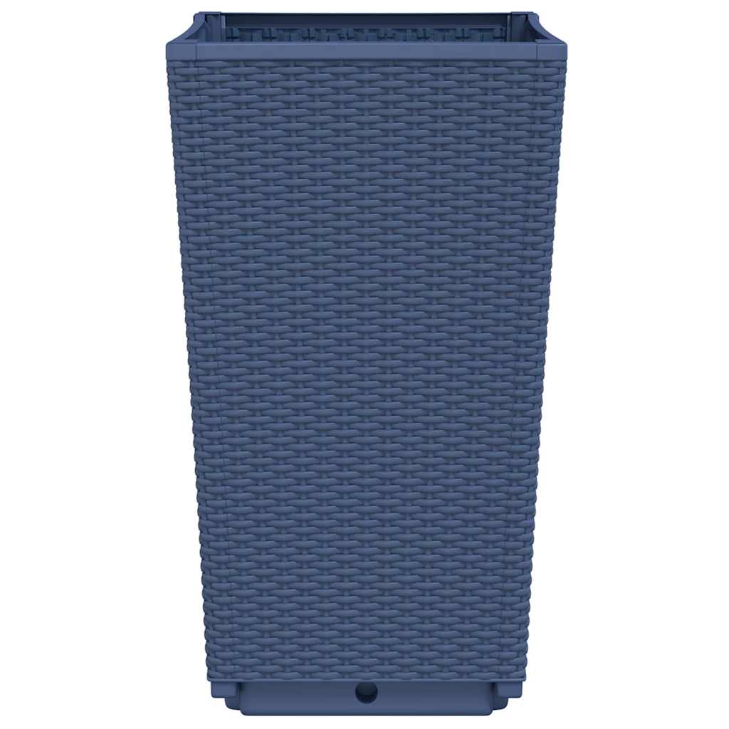 Garden Planters 4 pcs Blue Grey 32.5x32.5x57 cm PP
